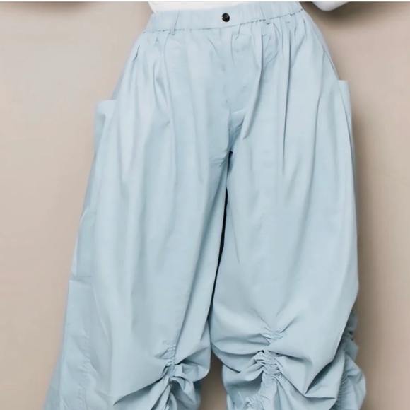 🔥🔥🔥😍FASHION TRENDS ….. SILKY HYRAM WIDE LEG PANTS IN LIGHT PALE BLUE - Picture 4 of 4